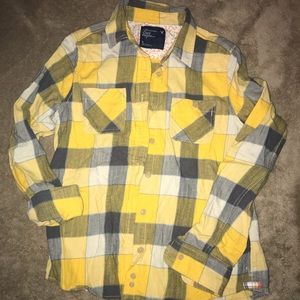 Yellow and Blue Plaid Flannel